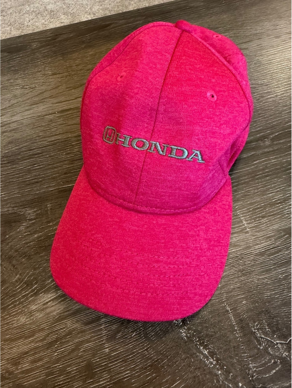Honda Hat Hot Pink Heathered Baseball Cap Gray Embroidered Logo One Size